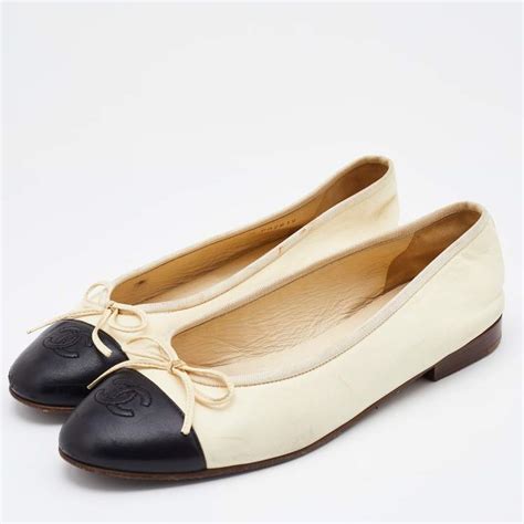 chanel black and tan ballet flats|chanel denim ballet flats.